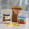 Reusable airtight chip bag sealers with labeled food storage bags for Toast and Oats
