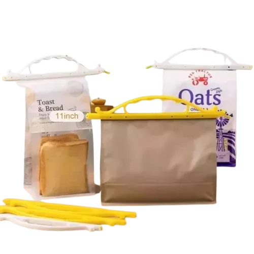 Airtight Food Storage Clip with Zip Bags – Transparent Background Product Layout
