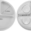 Silicone divided suction plate with bottom view and section dimensions labeled