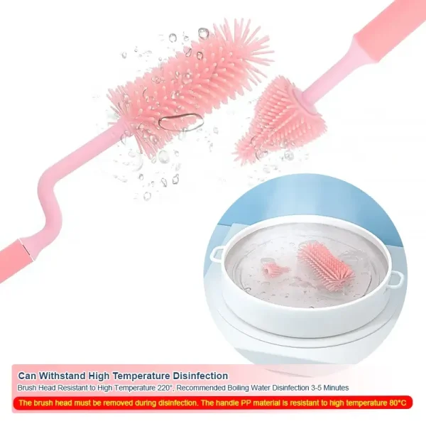 Silicone Bottle Brush Set – High Temperature Disinfection Safe