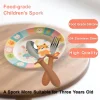 Children’s silicone and stainless steel spork set with food-grade materials, suitable for kids aged 3 and up