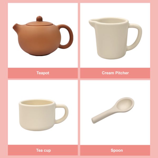 BLibreBabe Silicone Tea Set Components – Teapot, Cream Pitcher, Cup, Spoon