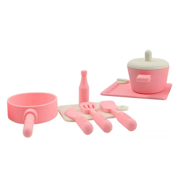 Pink Silicone Cookware Play Set